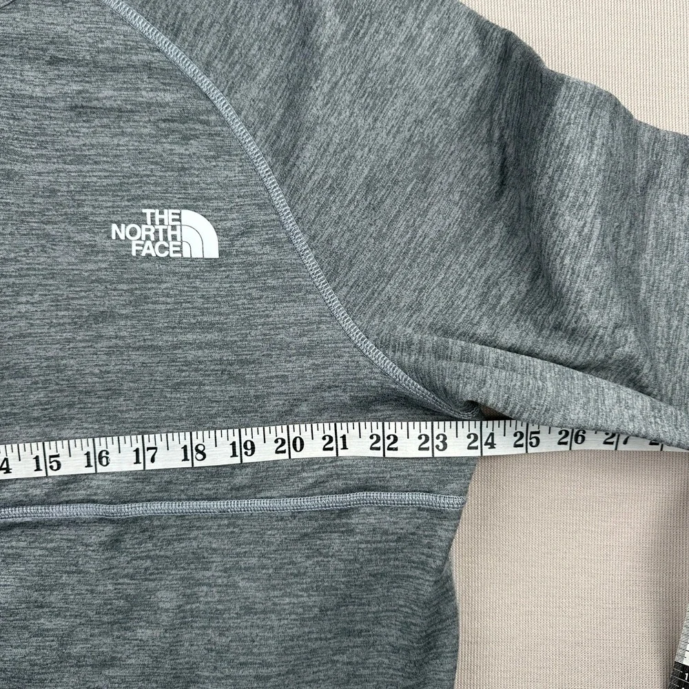 The North Face Mens XL Gray Heathered Quarter Zip Pullover Fleece Jacket